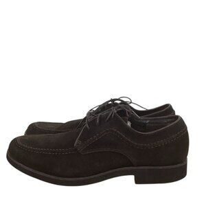 𝅺HUSH Puppies men shies maroon brown suede leather classic dress comfortable 8